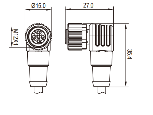 Разъем m12 мама прямой a code 4pin зажим на защелках fas 64f941